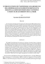 L' obligation de notifier les risques de dommages environnmentaux Syméon Karagianis Pubblicazioni SSIP Seminario